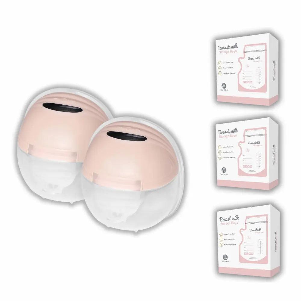 BabyMart S21 dobbeltbrystpumpe sæt med to pumper og mælkeopbevaringsposer