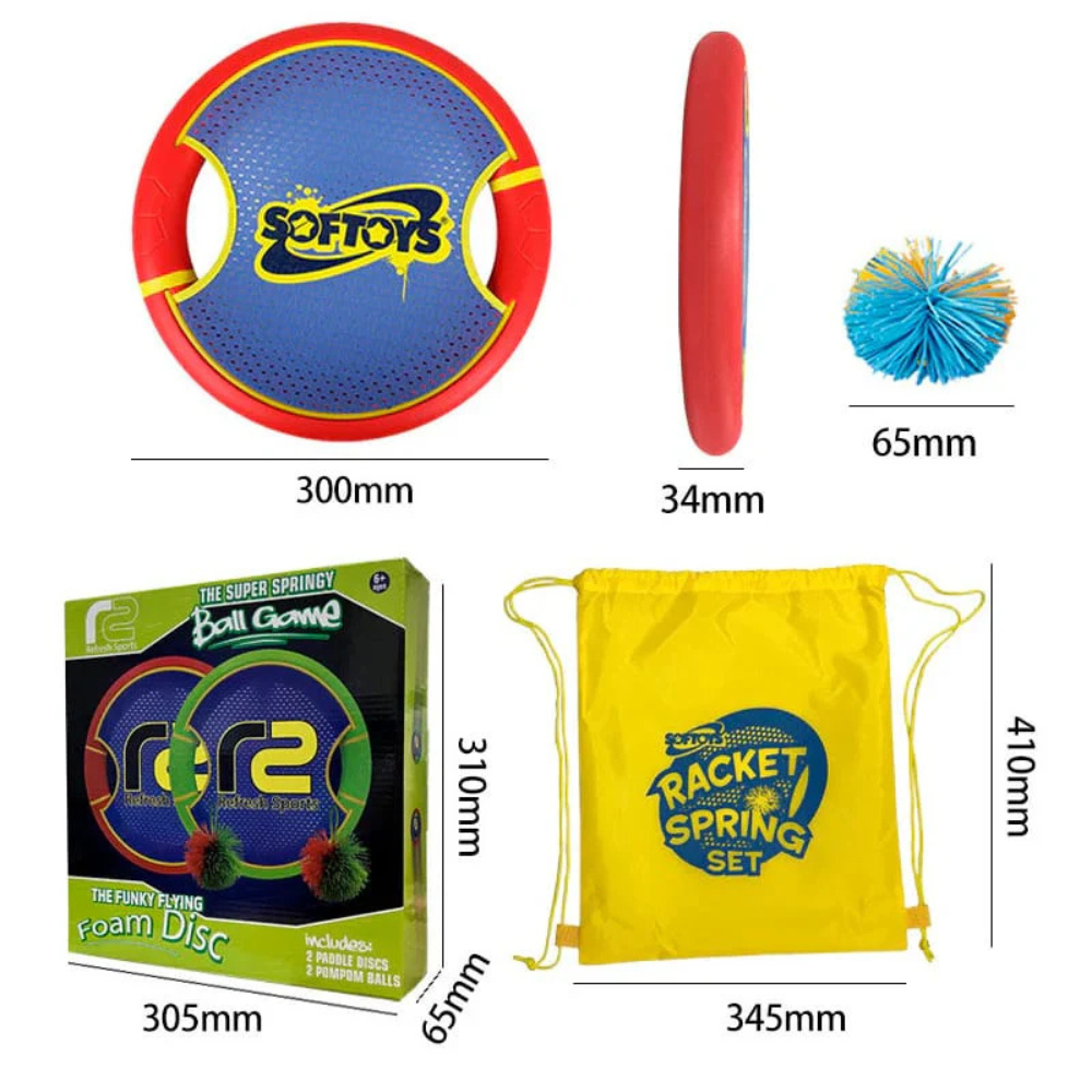 Softoys Racket Spring Set røde racketter og fjer til udendørs boldspil til børn