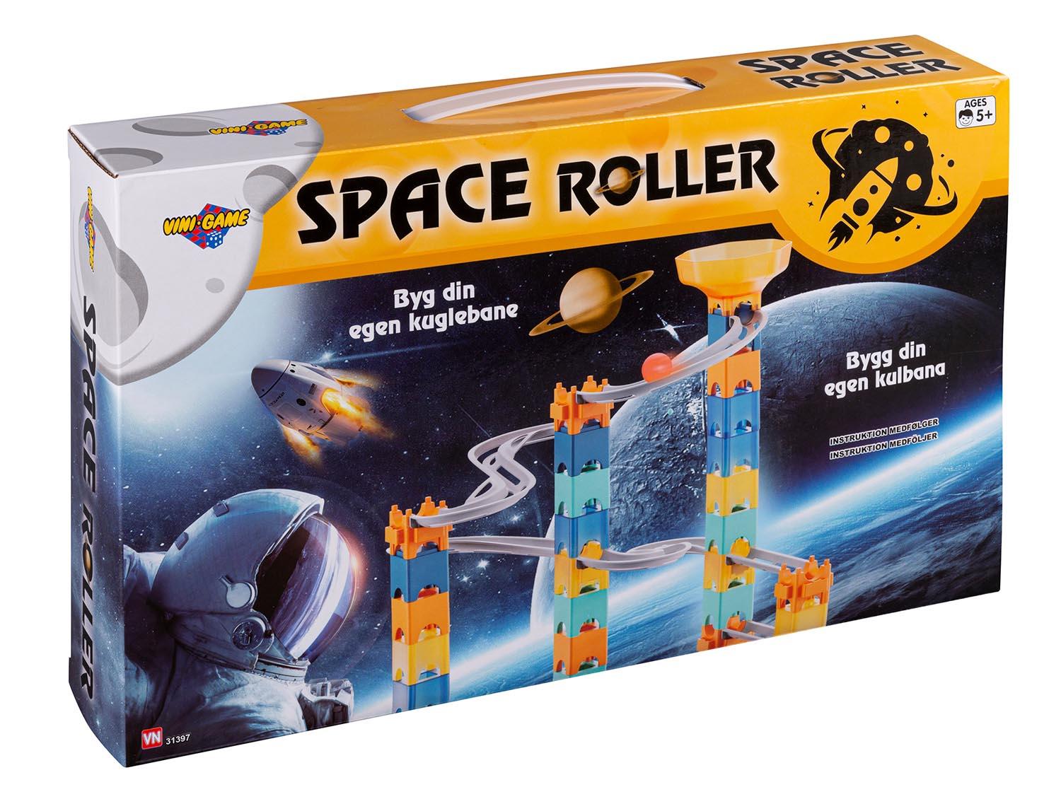Space Roller kuglebane sæt med 47 farverige plastikdele til børn