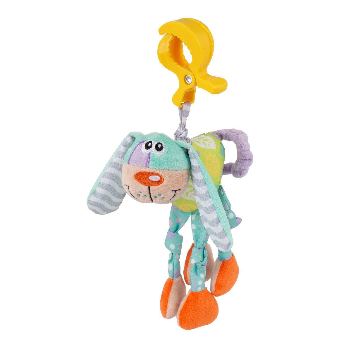 Playgro Wonky Wriggler Hund rangle med clips til vogn