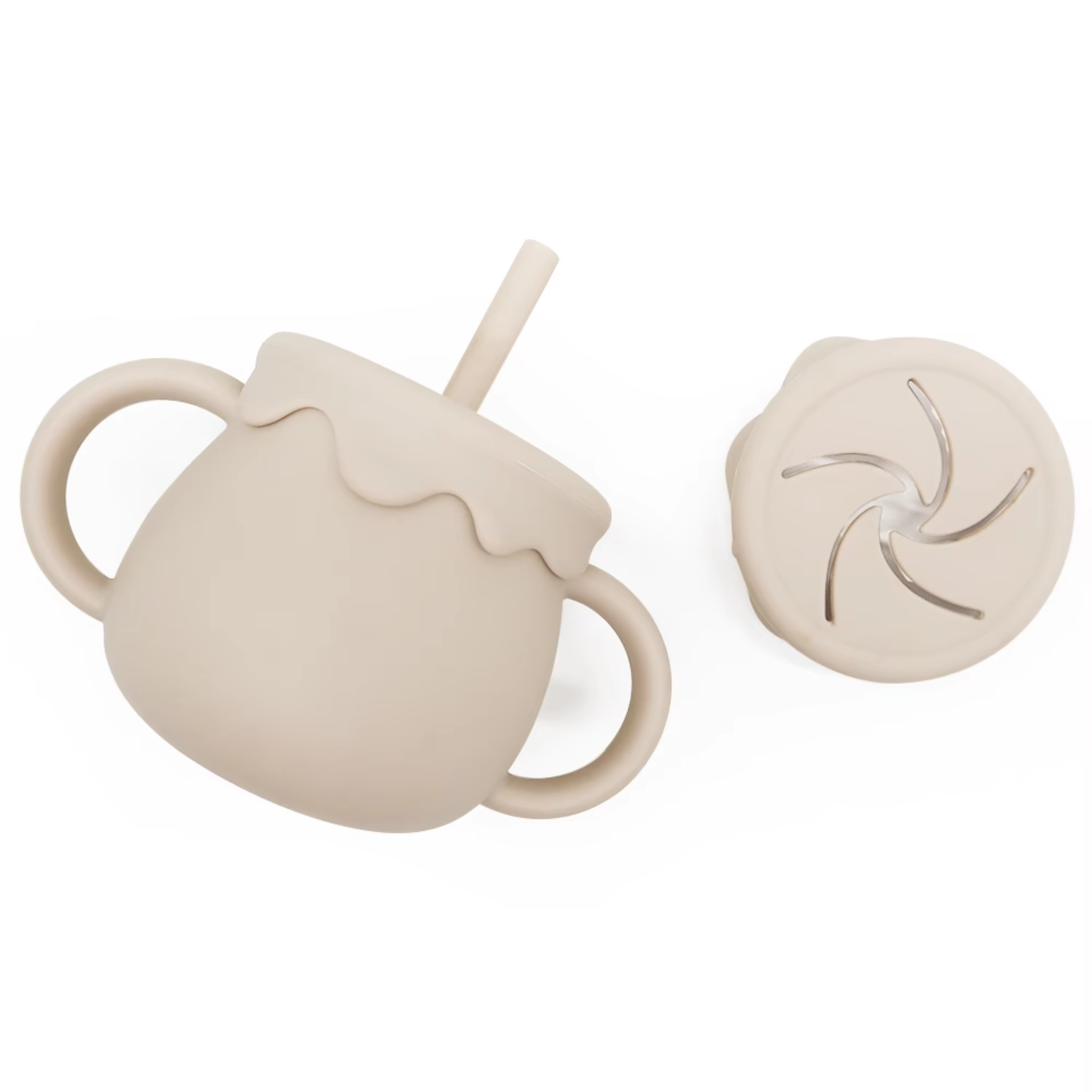 Silikone drikkekop med snacklåg til baby fra Scandikids