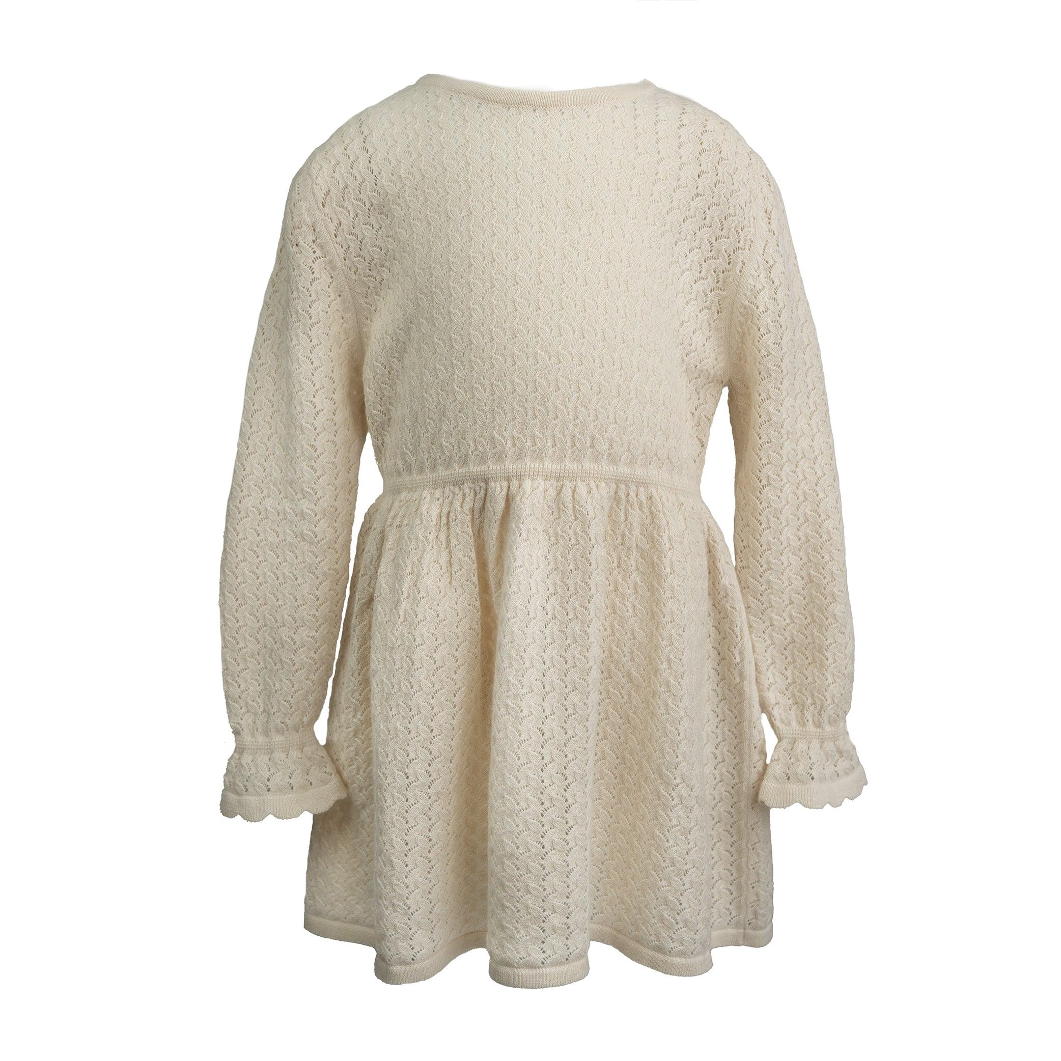 Hanevild Ella kjole med 20% uld til piger, birch beige