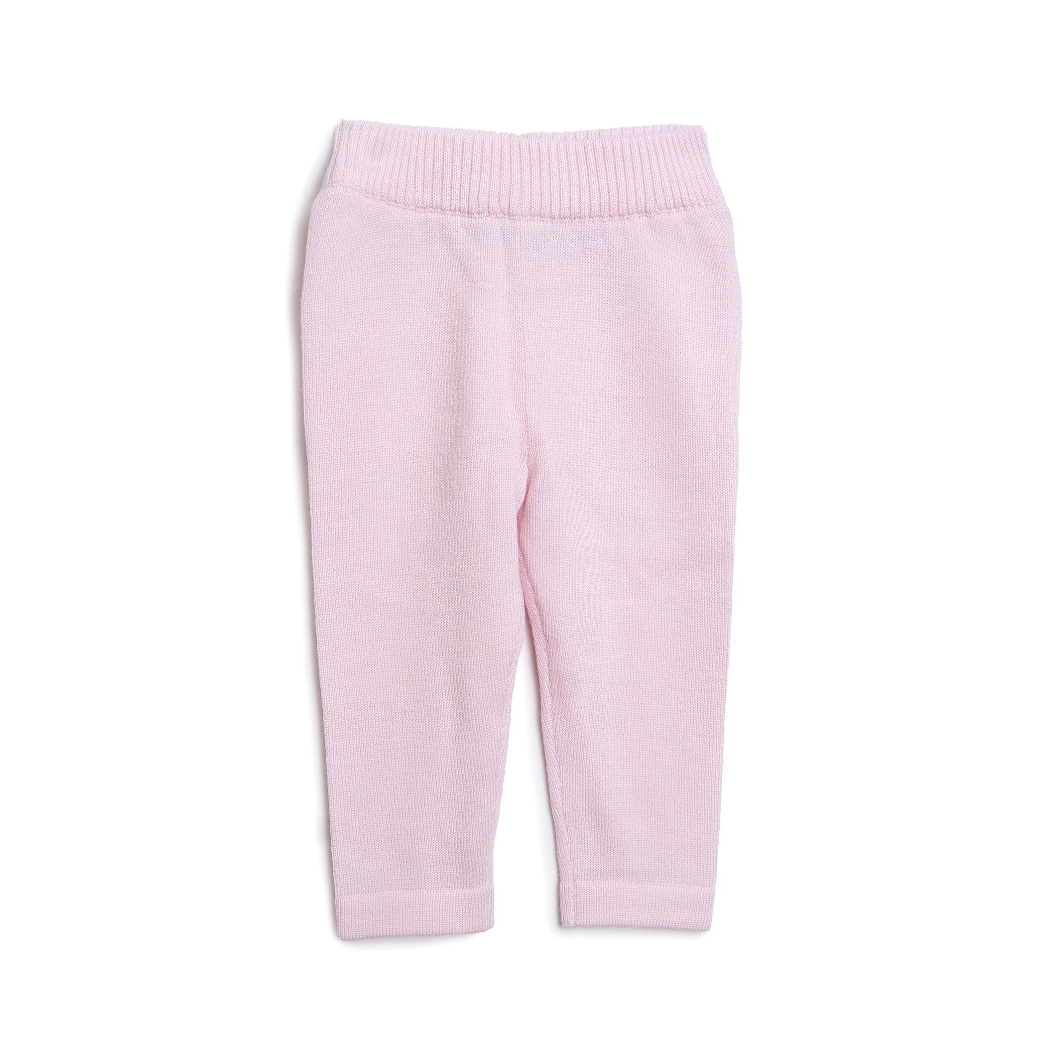 Hanevild leggings i merinould til baby, lyserød pink