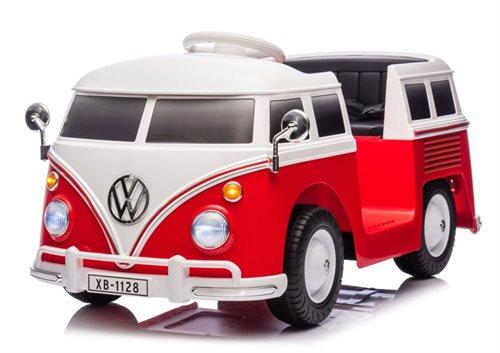VW T1 retro busbil 12V til børn med to sæder og lædersæde – klassisk design