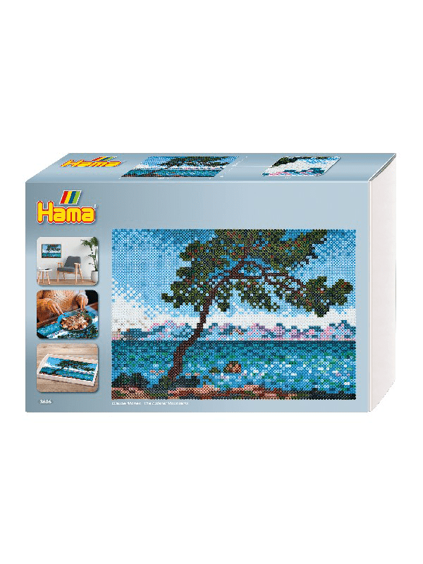 Hama Art Midi sæt med Claude Monets kunstmotiv, seks store stiftplader og ca. 10.000 midi-perler