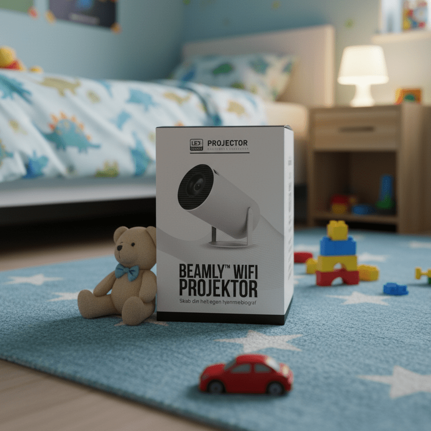Beamly wifi mini-projektor til børneværelset med Netflix og Disney+ apps