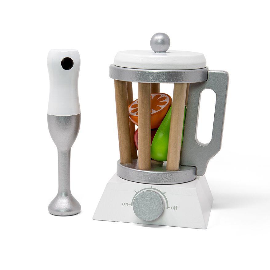 Mamamemo blender sæt i træ med frugtskiver til legekøkken rolleleg